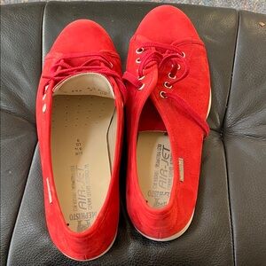 Mephisto Red Leather Sneakers